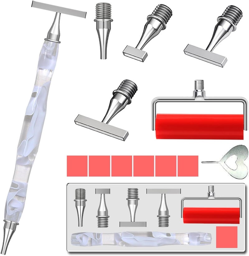 13PCS Diamond Art Pen, with 1,3,6,9 Stainless Steel Nibs, Ergonomic Diamond Art Pen, 5D Diamond